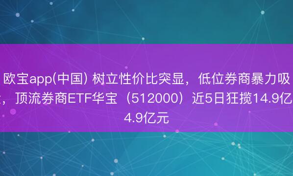欧宝app(中国) 树立性价比突显，低位券商暴力吸金，顶流券商ETF华宝（512000）近5日狂揽14.9亿元