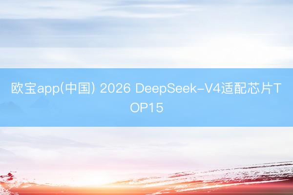 欧宝app(中国) 2026 DeepSeek-V4适配芯片TOP15