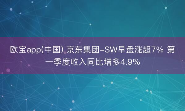 欧宝app(中国) 京东集团-SW早盘涨超7% 第一季度收入同比增多4.9%