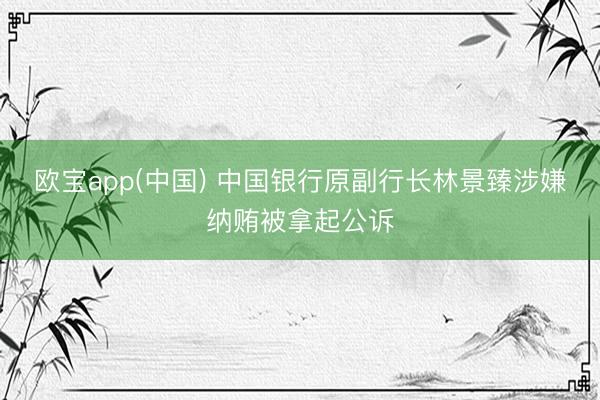 欧宝app(中国) 中国银行原副行长林景臻涉嫌纳贿被拿起公诉