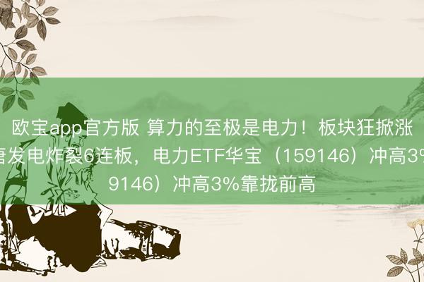 欧宝app官方版 算力的至极是电力！板块狂掀涨停潮，大唐发电炸裂6连板，电力ETF华宝（159146）冲高3%靠拢前高
