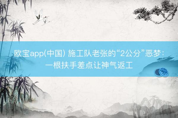 欧宝app(中国) 施工队老张的“2公分”恶梦：一根扶手差点让神气返工