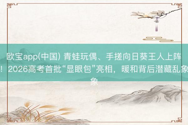 欧宝app(中国) 青蛙玩偶、手搓向日葵王人上阵！2026高考首批“显眼包”亮相，暖和背后潜藏乱象