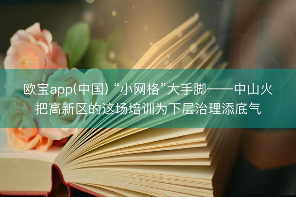 欧宝app(中国) “小网格”大手脚——中山火把高新区的这场培训为下层治理添底气